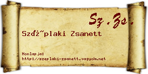 Széplaki Zsanett névjegykártya