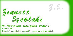 zsanett szeplaki business card